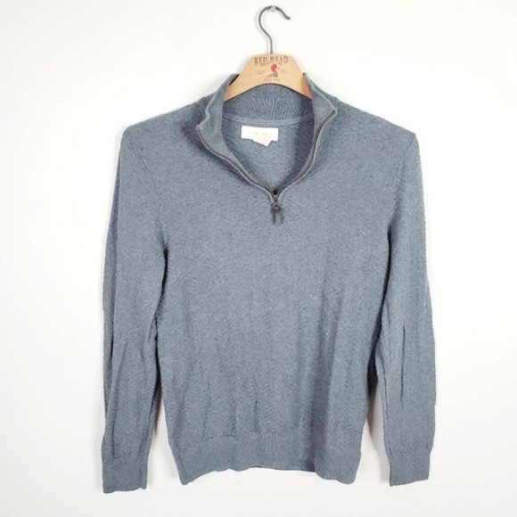 Frederik Anderson Copenhagen Golf Cotton Mens Quarter Zip Grey Pullover Sweater - Picture 1 of 8